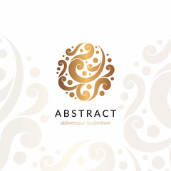 Abstract emblem. Can be used for jewelry, beauty and fashion industry. Great for logo, monogram, invitation, flyer, menu, background, or any desired idea.