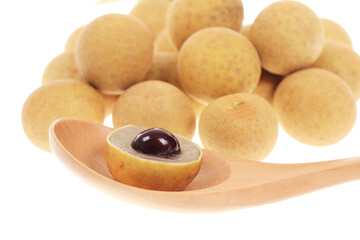 Fresh longan isolated on white background