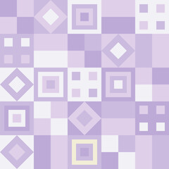 Vector Graphic of Neo Geo Design Pattern with Unique Geometry Shapes. Purple White Color Theme. Vivid Color Wallpaper Template. Good for Blanket, Bed Sheet, Pillow Case, Textile, Background, Curtain