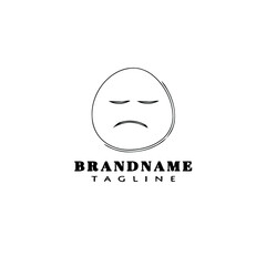 egg character logo cartoon icon design template black isolated illustration