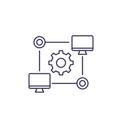 computer network, internet technologies vector line icon