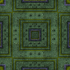 3d effect - abstrcat seamless green tile pattern
