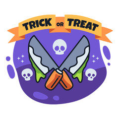 Cute Hand Drawn Halloween Labels for stickers and badges