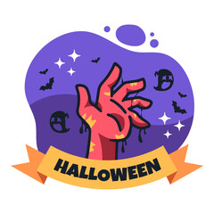 Cute Hand Drawn Halloween Labels for stickers and badges