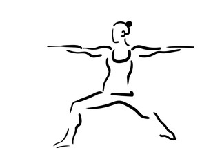 Fototapeta na wymiar concise drawings depicting yoga poses