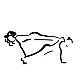 concise drawings depicting yoga poses