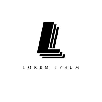 simple alphabet logo black and white concept with layer combination