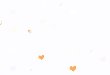 Light Pink, Yellow vector texture with lovely hearts.