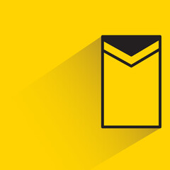 mail with shadow on yellow background