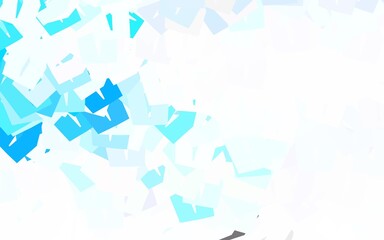 Obraz premium Light BLUE vector background with hexagons.