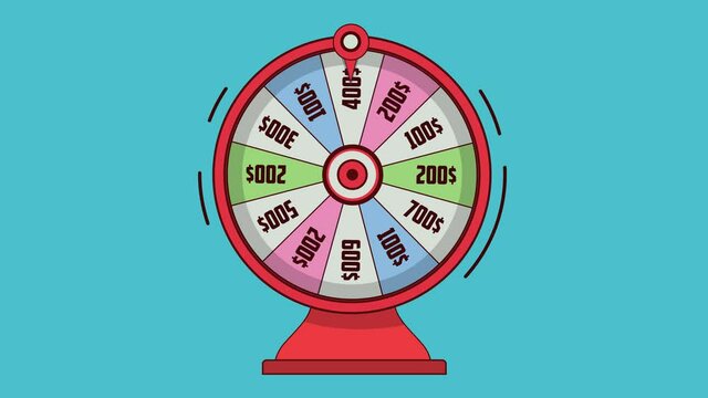 Rotating colorful wheel of luck or fortune. Roulette fortune spinning wheels, casino wheel. Colorful Wheel fortune.