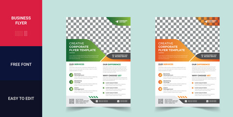 Business flyer template design, corporate flyer template design a4 size template. Print ready modern business flyer template design