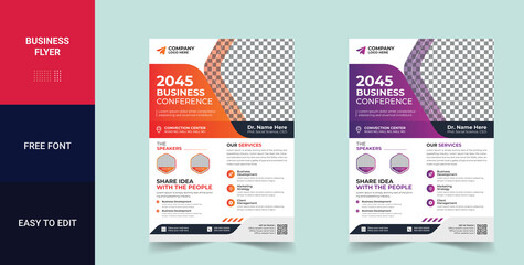 Business flyer template design, corporate flyer template design a4 size template. Print ready modern business flyer template design