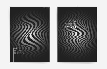 Simple halftone gradients templates set. Minimal trendy cover design backgrounds. Abstract waves and lines. Vector geometric illustration for poster, brochure, book cover, album design, placard,
