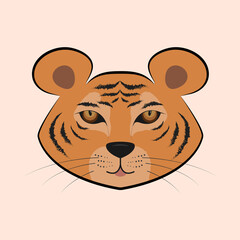 Cute chinese tiger. Vector illustration.
