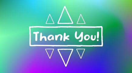 Thank You Card. Hand Written Lettering with retro background, celebrating,Wedding Invitation, Thank You Message,