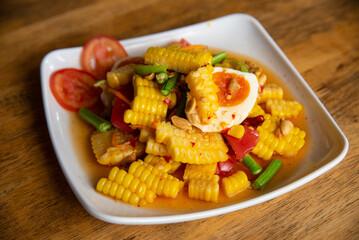 Spicy Corn and Salted Egg Salad