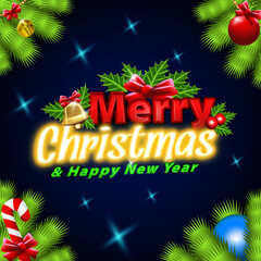 merry christmas and new year square