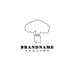 broccoli logo cartoon icon design template black isolated vector flat