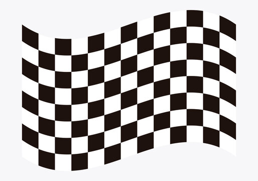 Bandera de meta y logros en fondo blanco.