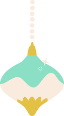 Christmas toy for New Year Tree art on the white isolated background. Holiday Greetings.