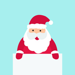 santa claus holding blank sign