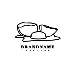 creative broken egg logo cartoon design template icon black isolated vector illustration
