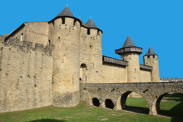 Fototapeta na wymiar Cité fortifiée de Carcassonne, France