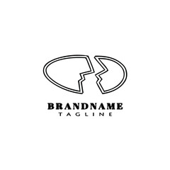 broken egg logo design template icon black isolated vector