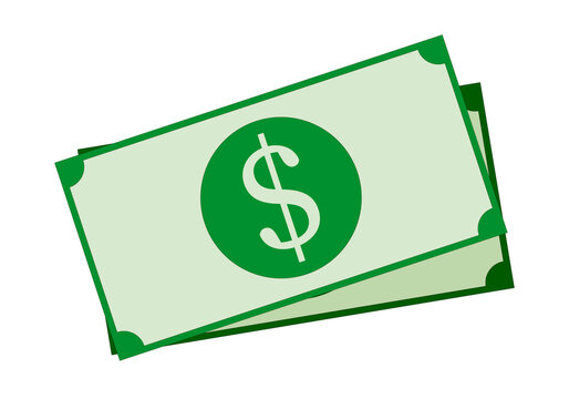 Par de billetes de d&oacute;lar en fondo blanco.