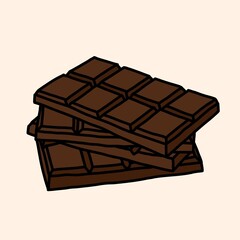 Doodling freehand outline sketch drawing of a chocolate bar.