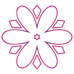 Naklejka premium flower, gradient isolated on white background, radial design element, flat illustration, icon