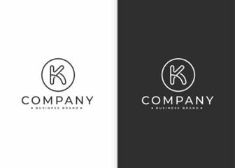 Minimalist letter K logo design with circle shape