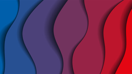 Red and blue wavy wallpaper/background. Vector illustration.