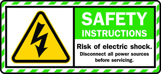 Caution Risk Of Electric Shock Signs.