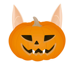 Halloween pumpkin on white background , vector