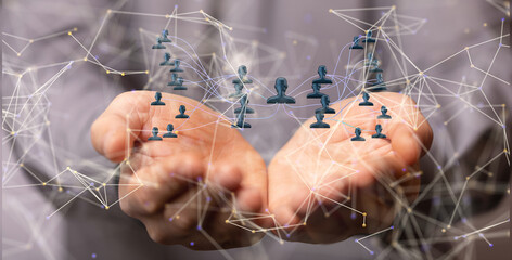 hierarchy connection team group digital