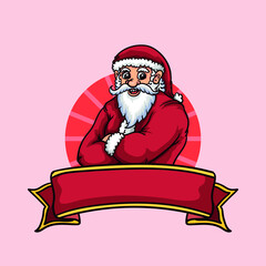Hand drawn cute christmas character Santa Claus