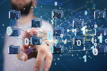 data Internet infrastructure concept. Abstract technology background. 3D rendering.