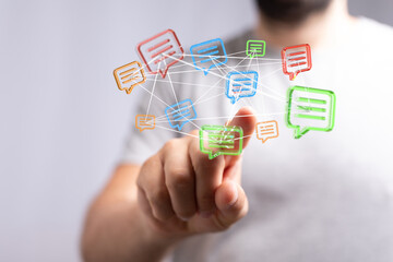 flying email icon and web flying