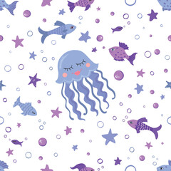 Violet funny jellyfish