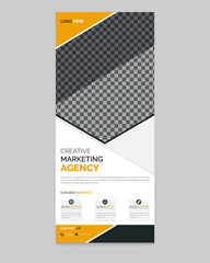 Obraz premium Professional Business corporate rollup banner and template. Modern Exhibition Advertising Business Roll Up Banner Stand Poster Brochure flat design for template 