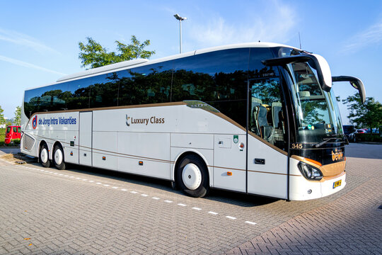 RIDDERKERK, THE NETHERLANDS - SEPTEMBER 25, 2021: de Jong Intra Vakanties Setra S 517 HD coach
