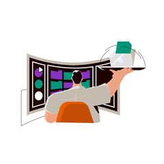 Flat concept of social media - vector illustration