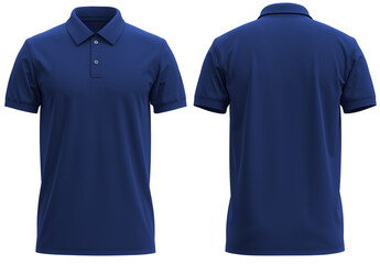 Short-Sleeve polo shirt rib collar and cuff ( Realistic 3d renders ) navy - obrazy, fototapety, plakaty