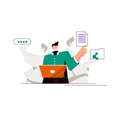 Flat concept of social media - vector illustration
