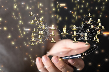hierarchy connection team group digital
