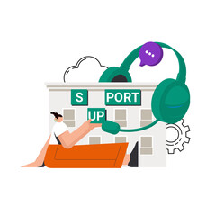 Flat concept of social media - vector illustration