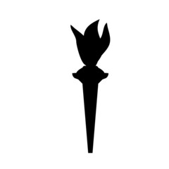Silhouette torch. Symbol of victory
