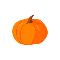 Hand Drawn Pumpkin Vector Illustration on White Background. Cartoon Pumpkin Character